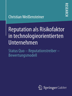 cover image of Reputation als Risikofaktor in technologieorientierten Unternehmen